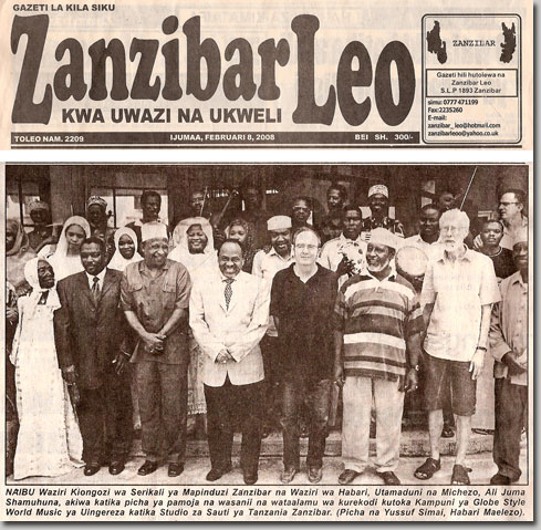 Front cover of Zanzibar Leo, 8 February 2008